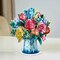 Paper Love 3D Pop Up Flower Bouquet Card, Wonderland, with Detachable Paper Flowers, For Winter, Christmas or Holidays - Jumbo 10" x 14" Card - Includes Envelope and Note Tag